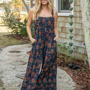 NATURAL LIFE Dark Floral Jumpsuit